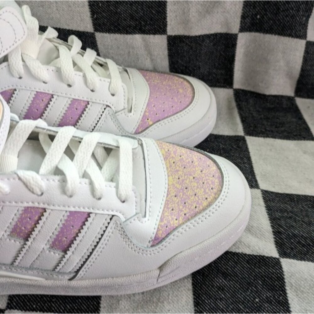 Adidas Women's Forum Mid Originals White Yellow Pink HP3013 Strap Pastel 032026 - Picture 11 of 14